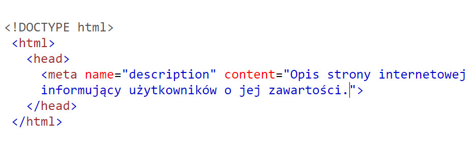 Opis strony internetowej w HTML - meta description