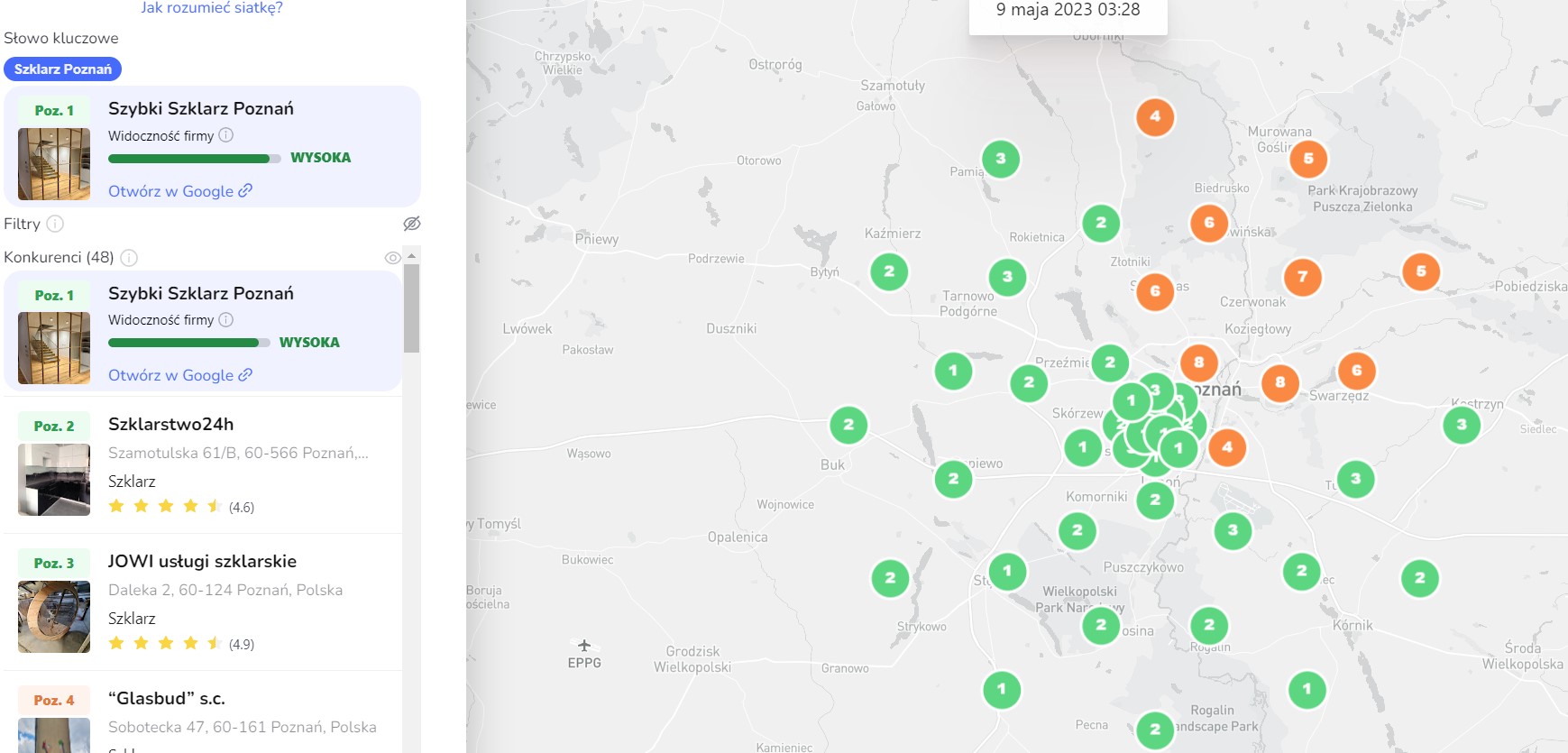 SEO case study wzrost pozycji w Google Maps