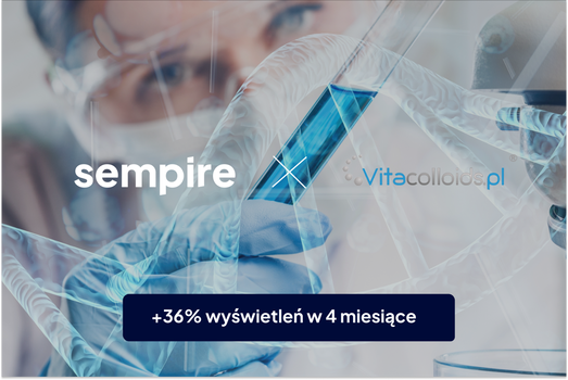Case study SEO Unlimited - pozycjonowanie sklepu Vitacolloids i +36% więcej wyświetleń w 4 miesiące