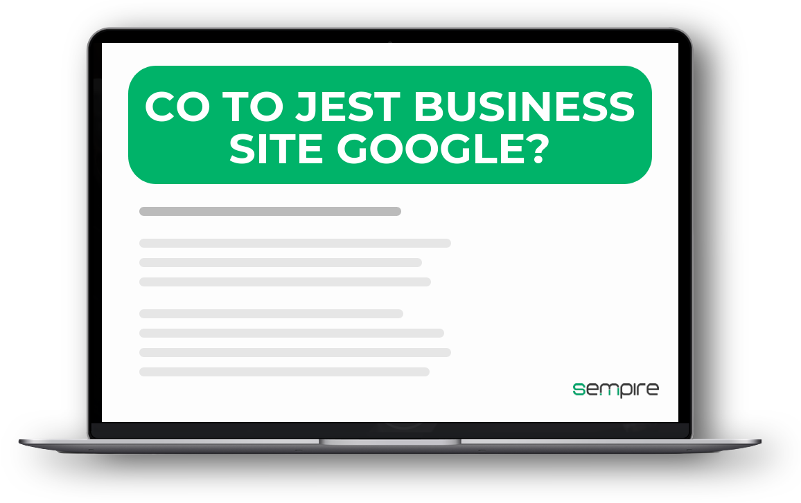 Co to jest Business Site Google?