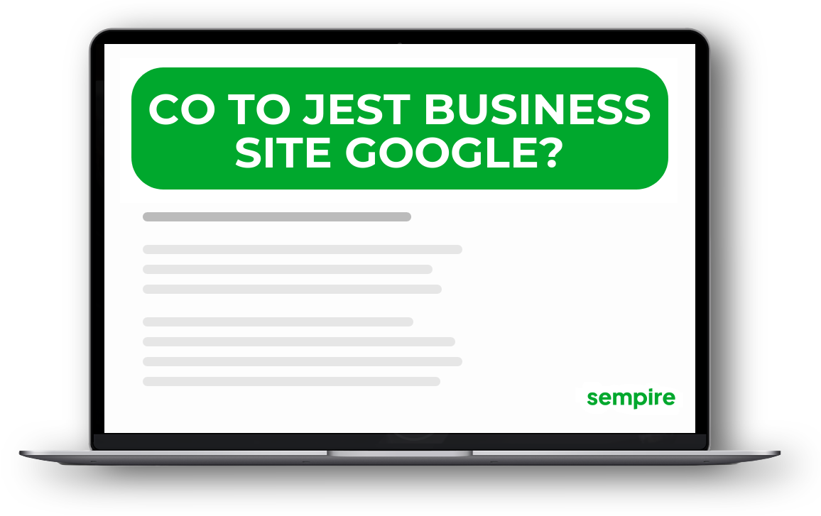 Co to jest Business Site Google?